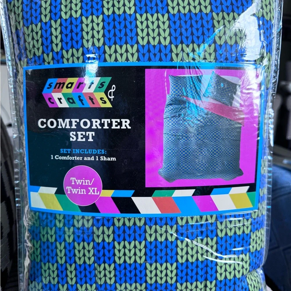 Blue and Green Checkered Bedding Set Twin/Twin XL‎